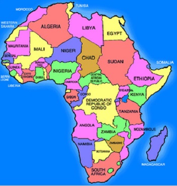 Map of Africa and its countries