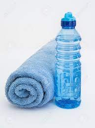 Towel and water bottle