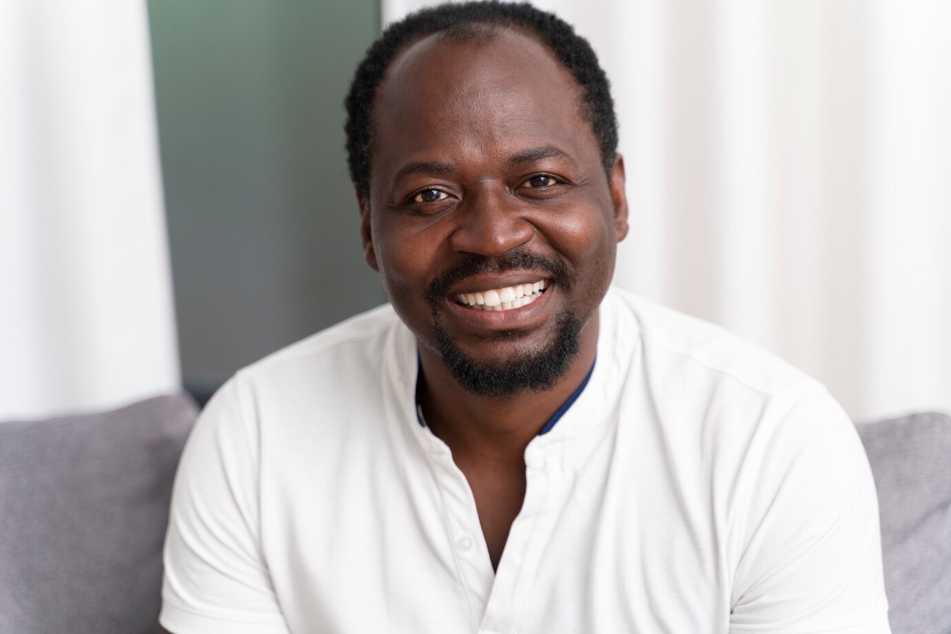 Portrait of a smiley black man