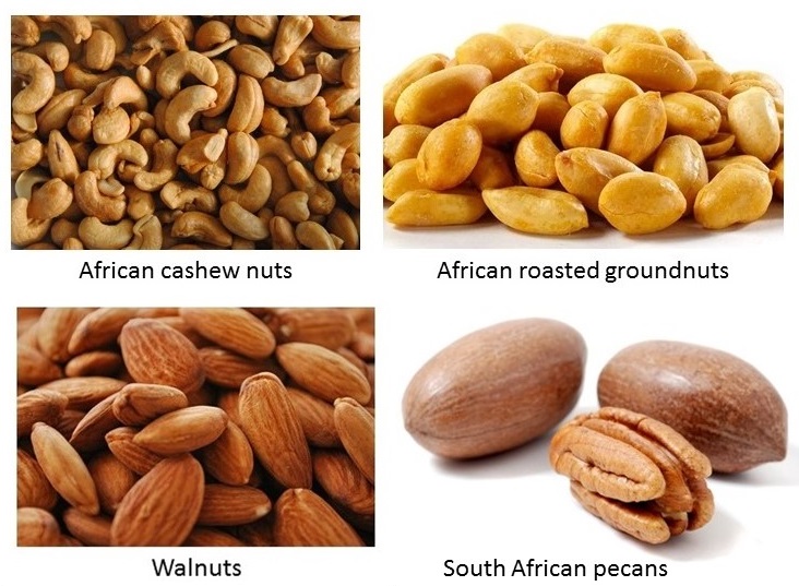 Varieties of nuts in Africa