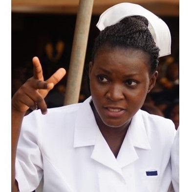 An African Community Health Nurse at work outdoors