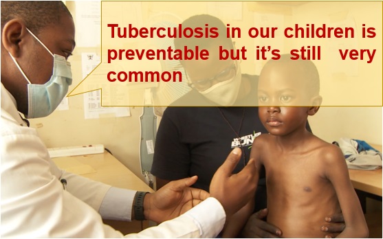 An African doctor counselling the mother of a sick child about tuberculosis